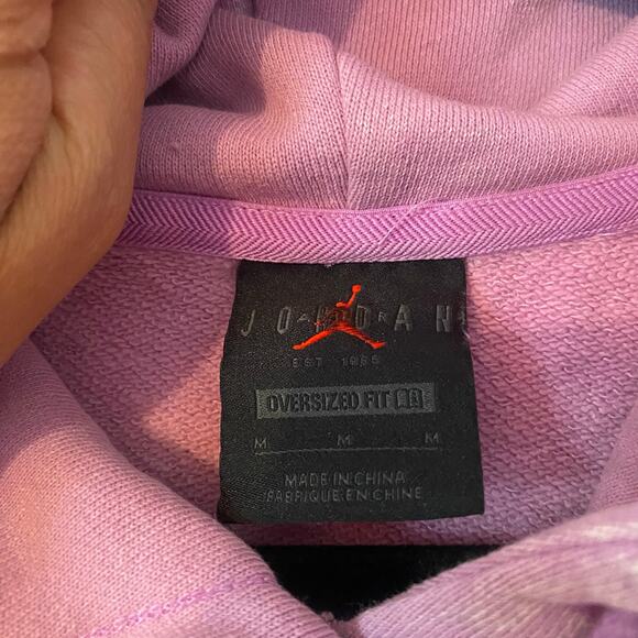 Jordan Women size Medium Purple Hoodie Flight Cotton Streetwear Oversized Baggy - Picture 2 of 8